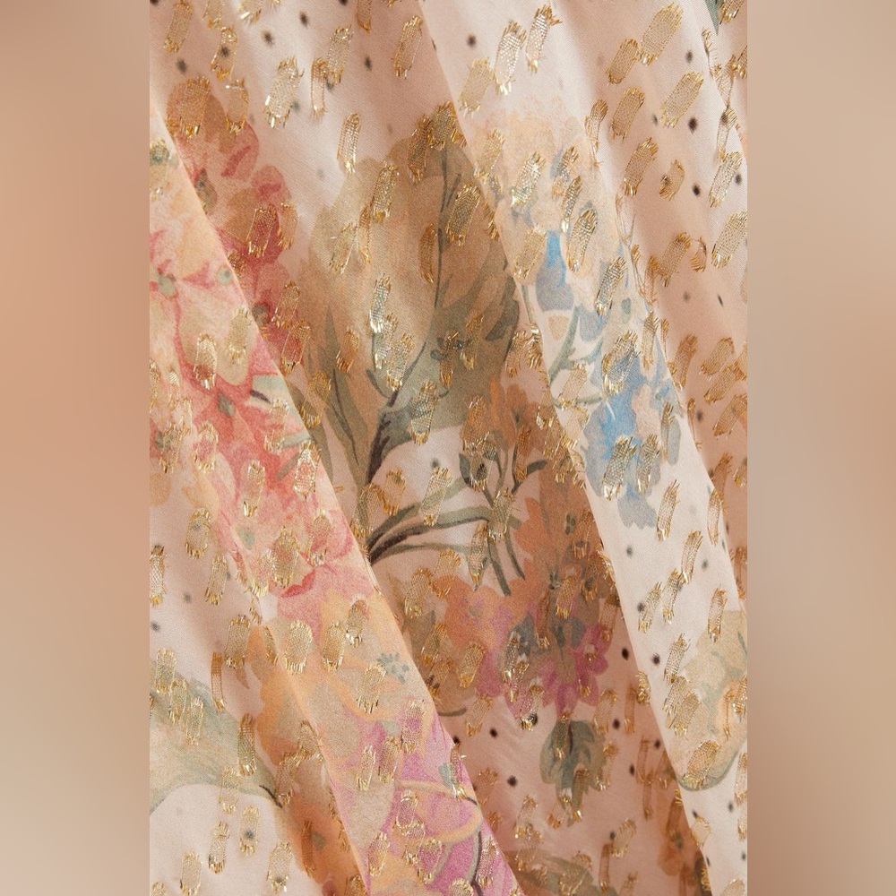 RED VALENTINO Cutout metallic floral chiffon midi dress - Picture 8 of 13